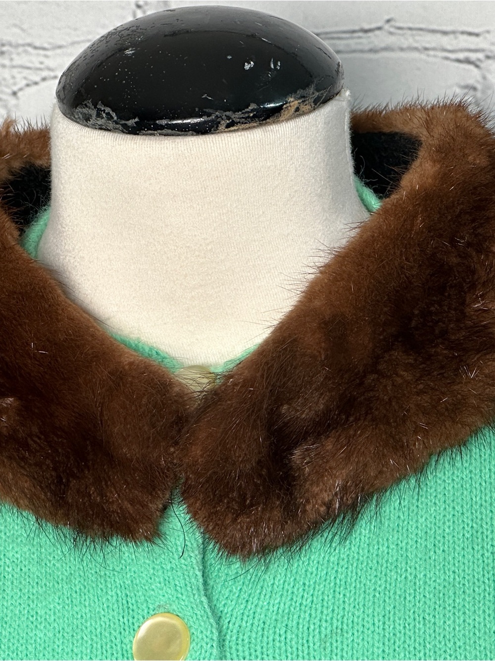 Vintage Mink Fur Coat Collar 1950s